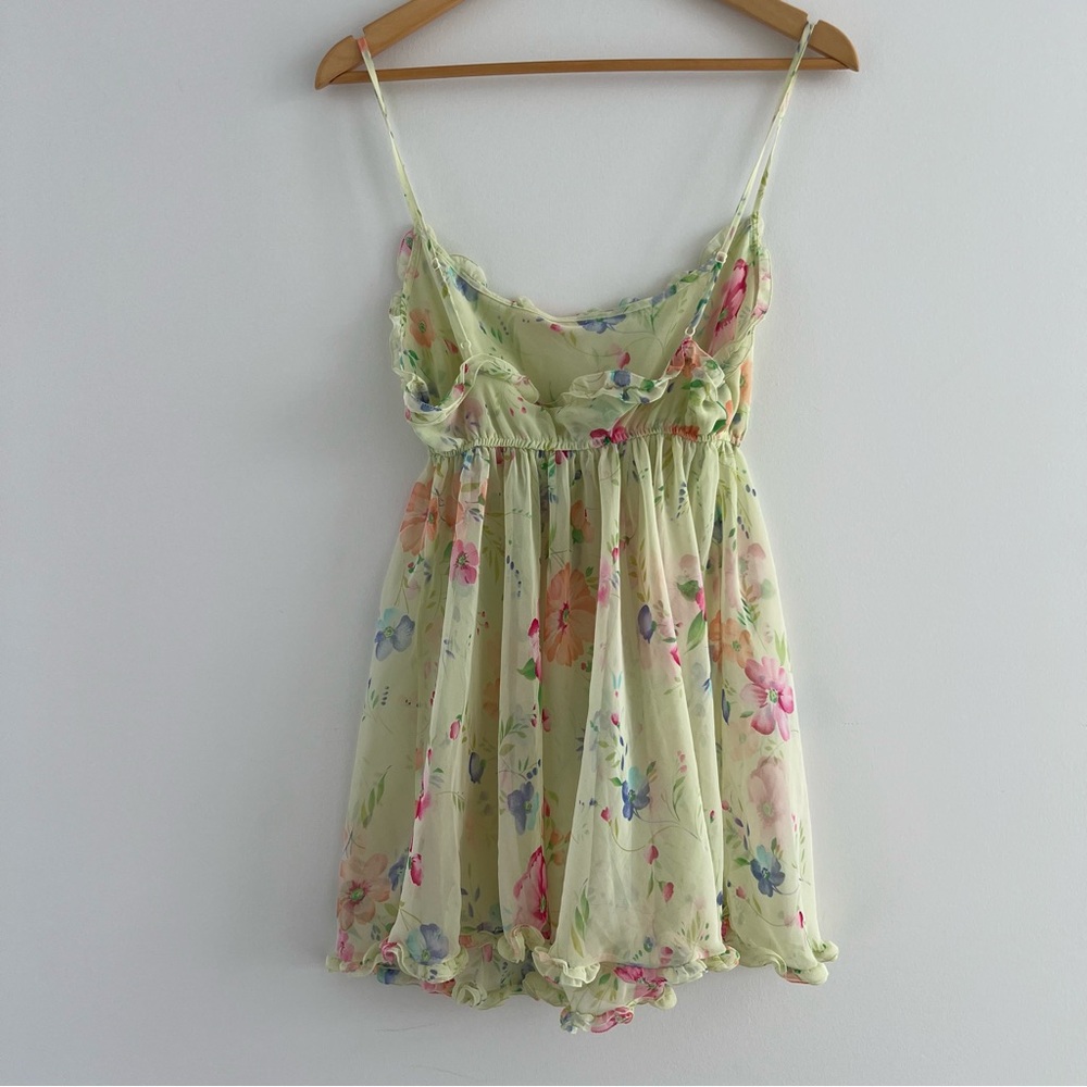 SOLD Vintage Victoria’s Secret Sheer Floral Babydoll Slip Dress L Rare Y2K - Picture 5 of 7